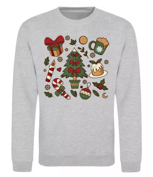 Світшот Новий рік набір Сірий меланж фото