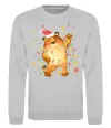 Свитшот Тигр в гірлянді Серый меланж фото