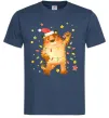Мужская футболка Тигр в гірлянді Темно-синий фото