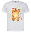 Мужская футболка Тигр в гірлянді Белый фото