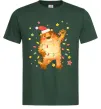 Мужская футболка Тигр в гірлянді Темно-зеленый фото