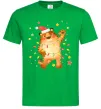 Мужская футболка Тигр в гірлянді Зеленый фото