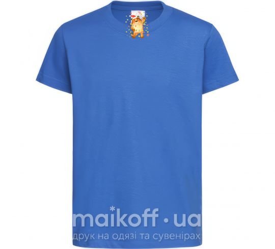 Детская футболка Тигр в гирлянде Ярко-синий фото
