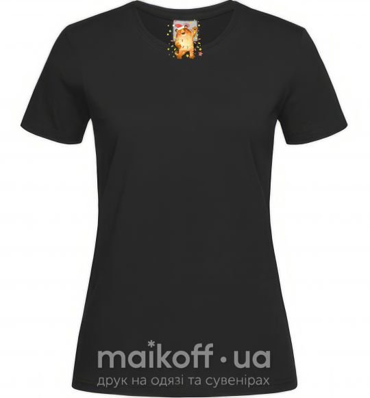 Жіноча футболка Тигр в гирлянде Чорний фото