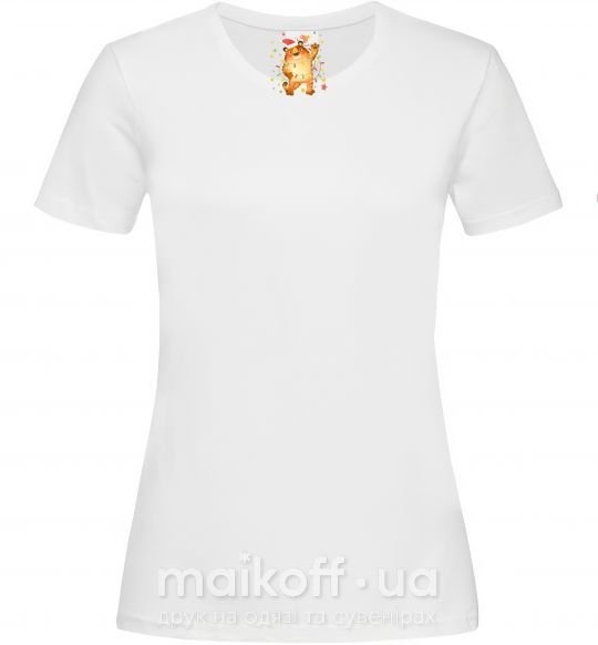 Женская футболка Тигр в гирлянде Белый фото