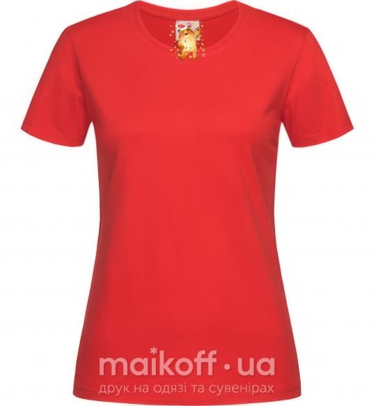 Жіноча футболка Тигр в гирлянде Червоний фото