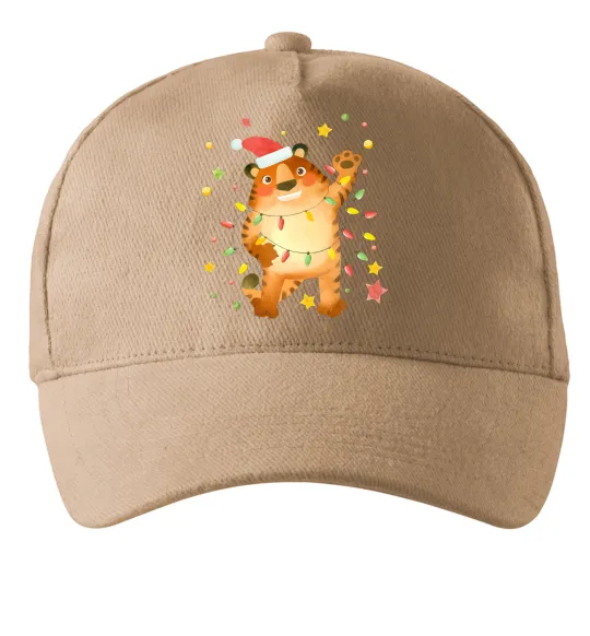 Кепка Тигр в гірлянді Песочный фото