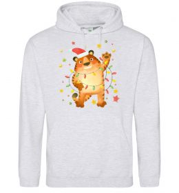 Мужская толстовка (худи) Тигр в гірлянді