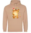 Чоловіча толстовка (худі) Тигр в гірлянді Пісочний фото