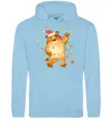 Чоловіча толстовка (худі) Тигр в гірлянді Блакитний фото