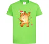 Дитяча футболка Тигр в гірлянді Лаймовий Дитяча футболка Тигр в гірлянді Лаймовий фото