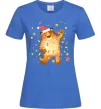 Женская футболка Тигр в гірлянді Ярко-синий Женская футболка Тигр в гірлянді Ярко-синий фото