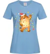 Женская футболка Тигр в гірлянді Голубой Женская футболка Тигр в гірлянді Голубой фото