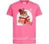 Дитяча футболка Тигр зимний новый год Яскраво-рожевий фото
