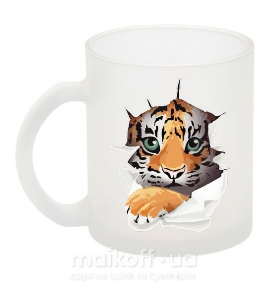 Чашка стеклянная Тигр смотрит Фроузен фото