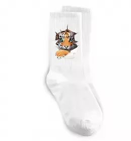 Носки Тигр рамка Белый фото