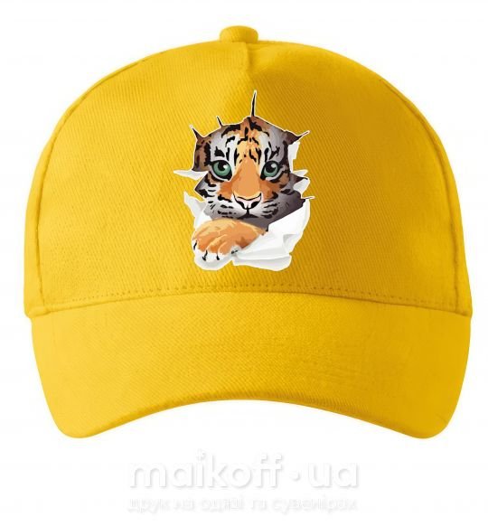 Кепка Тигр смотрит Солнечно желтый фото