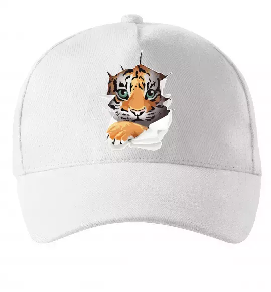 Кепка Тигр дивиться Білий фото