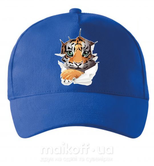 Кепка Тигр смотрит Ярко-синий фото