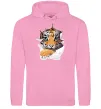 Женская толстовка (худи) Тигр дивиться Розовый фото