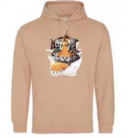 Женская толстовка (худи) Тигр морда Черный фото