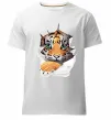 Чоловіча преміум футболка Тигр дивиться Білий фото