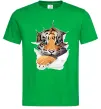 Чоловіча футболка Тигр дивиться Зелений Чоловіча футболка Тигр дивиться Зелений фото