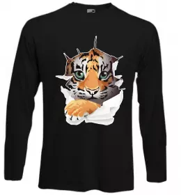 Лонгслів Тигр дивиться Чорний фото