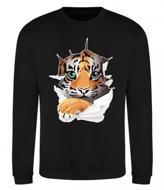 Свитшот Тигр дивиться Черный фото