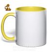 Чашка з кольоровою ручкою Тигренок Сонячно жовтий фото