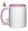 Чашка з кольоровою ручкою Тигренок Ніжно рожевий фото
