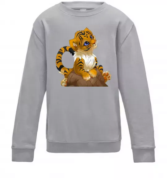 Дитячий світшот Тигреня Сірий меланж фото