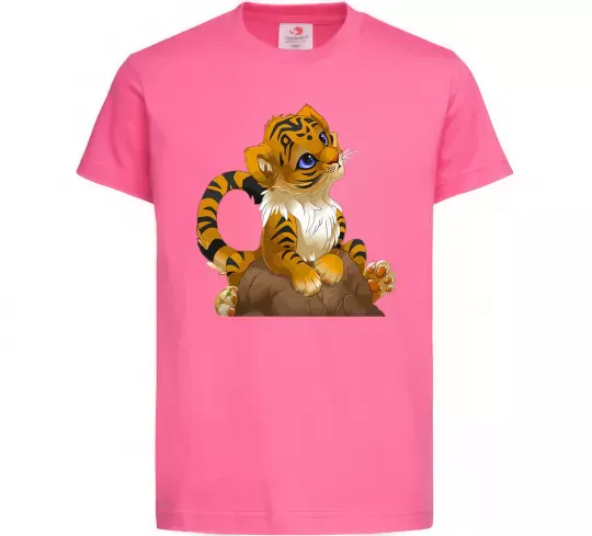 Детская футболка Тигреня Ярко-розовый фото