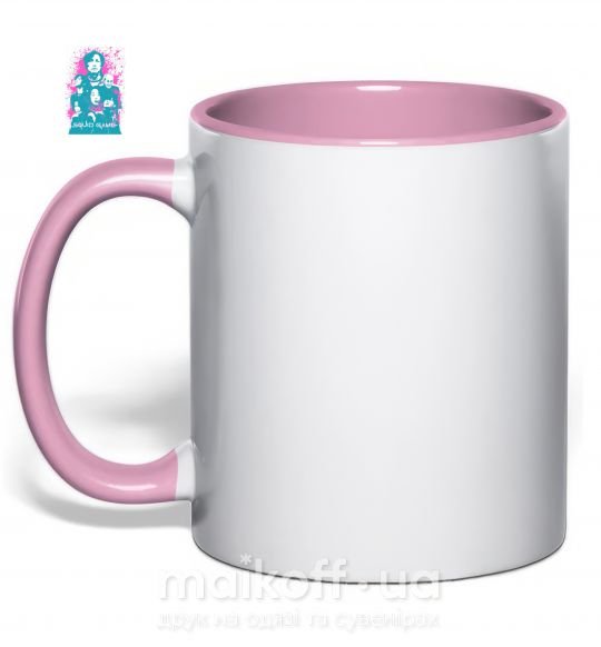 Чашка з кольоровою ручкою Squid game брызги Ніжно рожевий фото