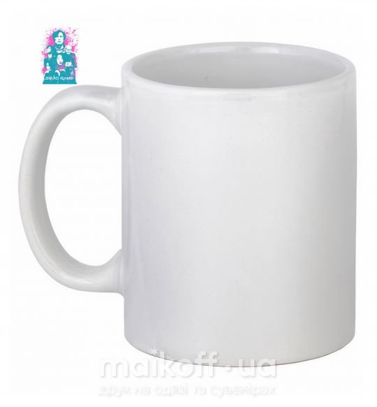 Чашка керамічна Squid game брызги Білий фото