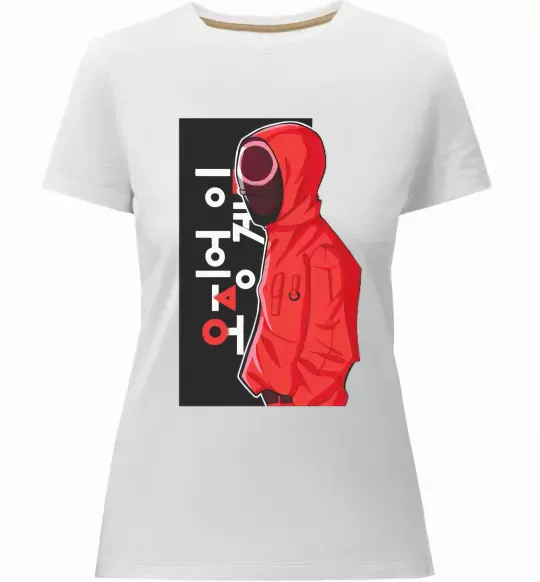 Женская премиум футболка Squid game Белый фото