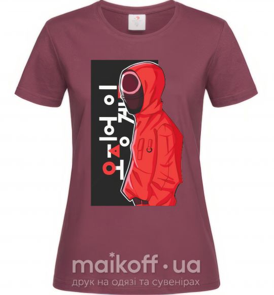 Женская футболка Squid game Бордовый фото
