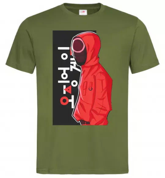 Мужская футболка Squid game Оливковый фото