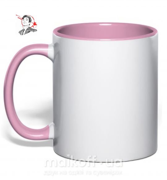 Чашка с цветной ручкой Игра в кальмара Нежно розовый фото