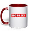Чашка з кольоровою ручкою Roblox logo Червоний фото