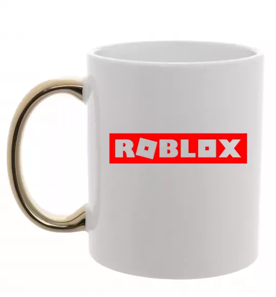 Чашка с цветной ручкой Roblox logo Золото фото