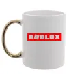 Чашка с цветной ручкой Roblox logo Золото фото
