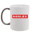 Чашка с цветной ручкой Roblox logo Серебро фото