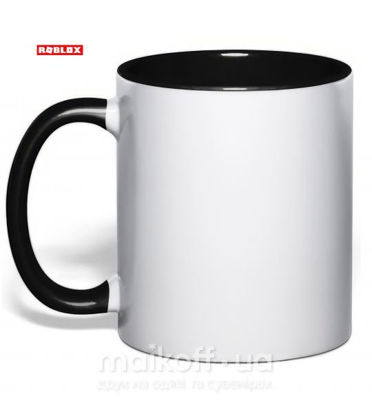 Чашка з кольоровою ручкою Roblox logo Чорний фото