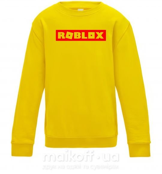 Детский Свитшот Roblox logo Солнечно желтый фото