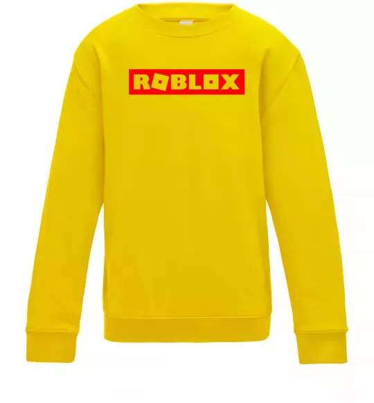 Детский Свитшот Roblox logo Солнечно желтый фото
