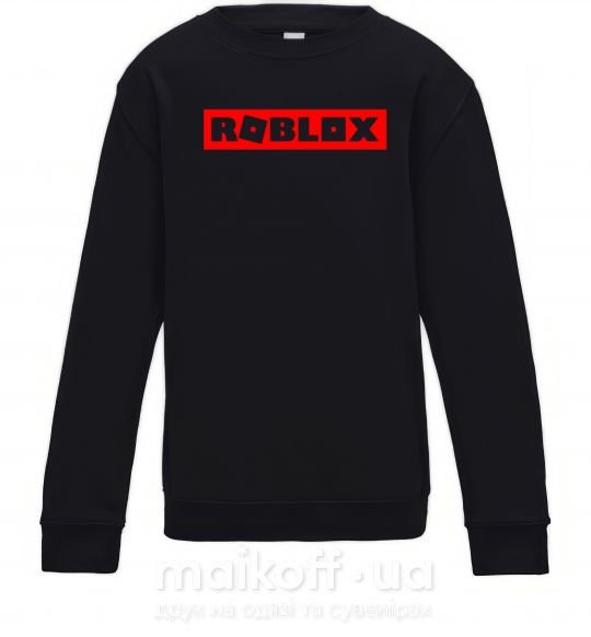 Детский Свитшот Roblox logo Черный фото