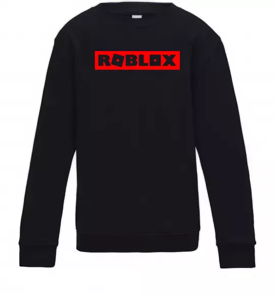 Детский Свитшот Roblox logo Черный фото