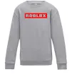 Детский Свитшот Roblox logo Серый меланж фото