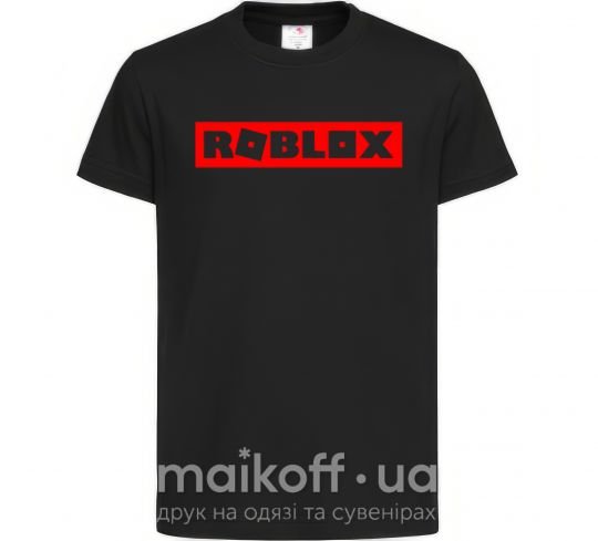 Детская футболка Roblox logo Черный фото